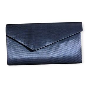 B.G. Street Bintage Navy Envelope Clutch Crossbody Strap Evening Bag 80s